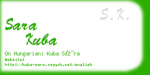 sara kuba business card